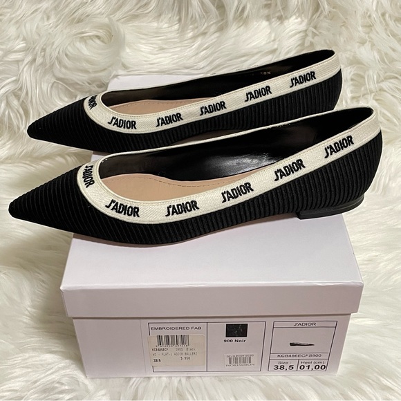 ❌SOLD❌ Christian Dior Embroidered Fabric Ballerina Flats - Picture 2 of 13
